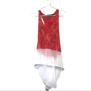 Stella & Jamie Pink Tie Dye Tank with Chiffon Hem